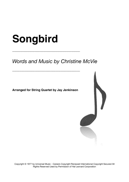 Songbird (arr. Jay Jenkinson)