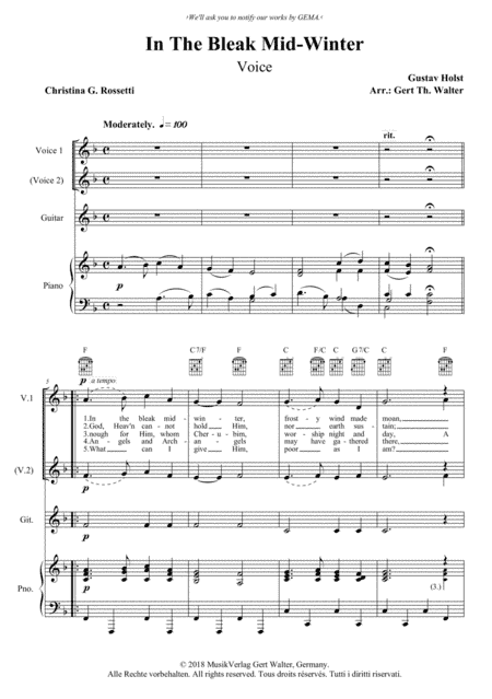 In The Bleak Mid-Winter (arr. Gert Th. Walter)