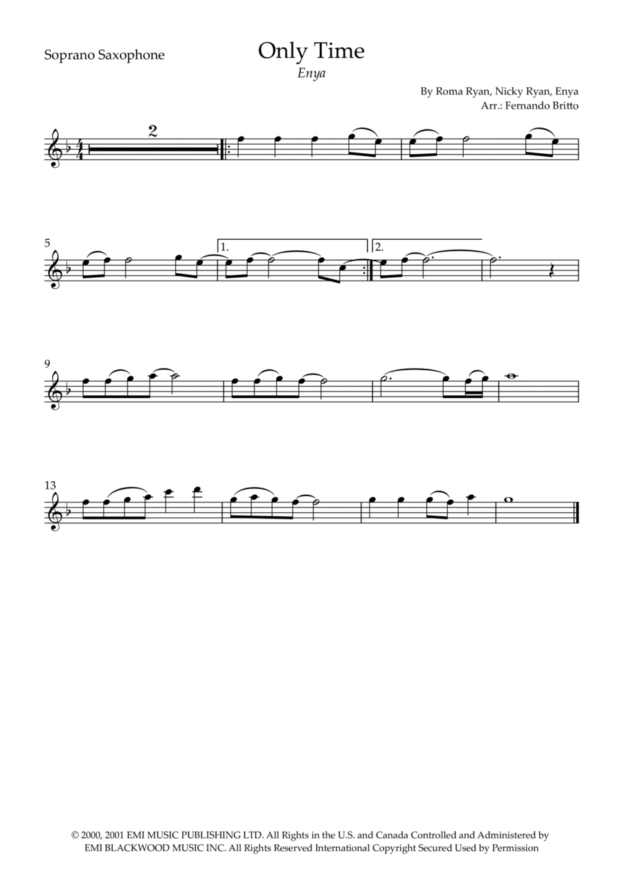 Only Time (arr. Fernando Britto)