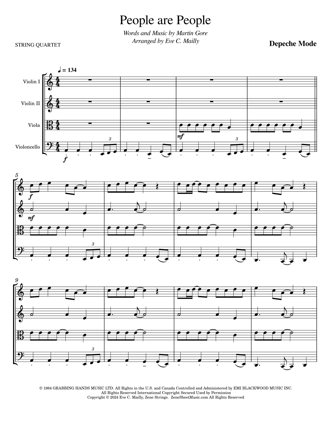 People Are People (arr. Eve C. Mailly - Zene Strings)