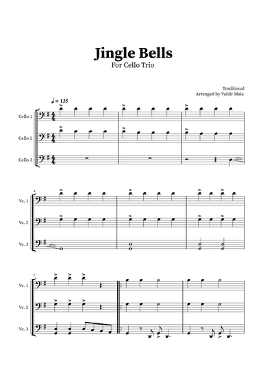 Jingle Bells - Cello Trio (arr. Valdir Maia)