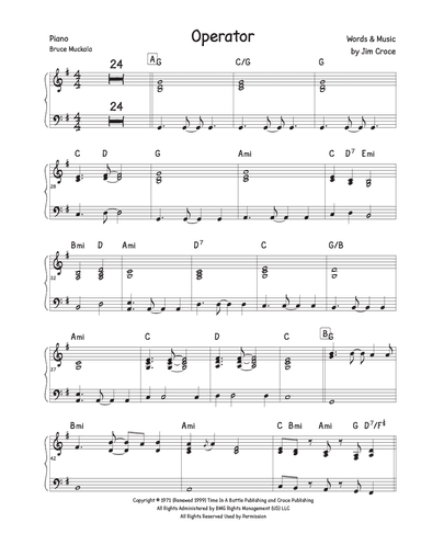Operator (that's Not The Way It Feels) (arr. Bruce Muckala)