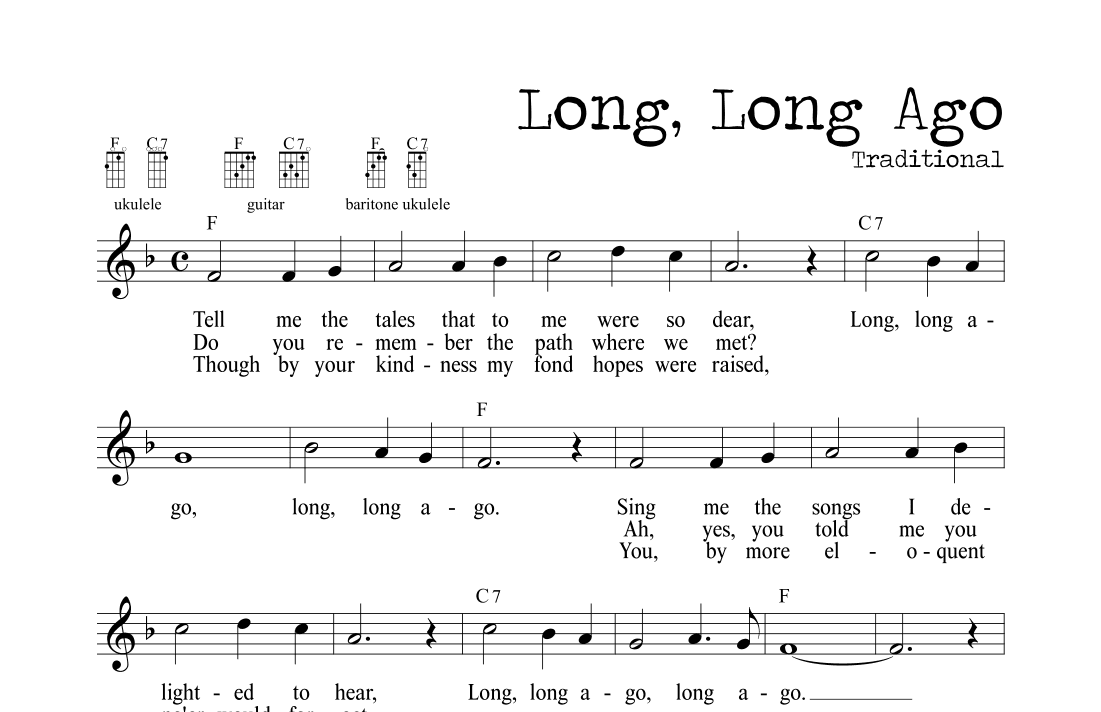 Long, Long Ago (arr. M. Ryan Taylor)
