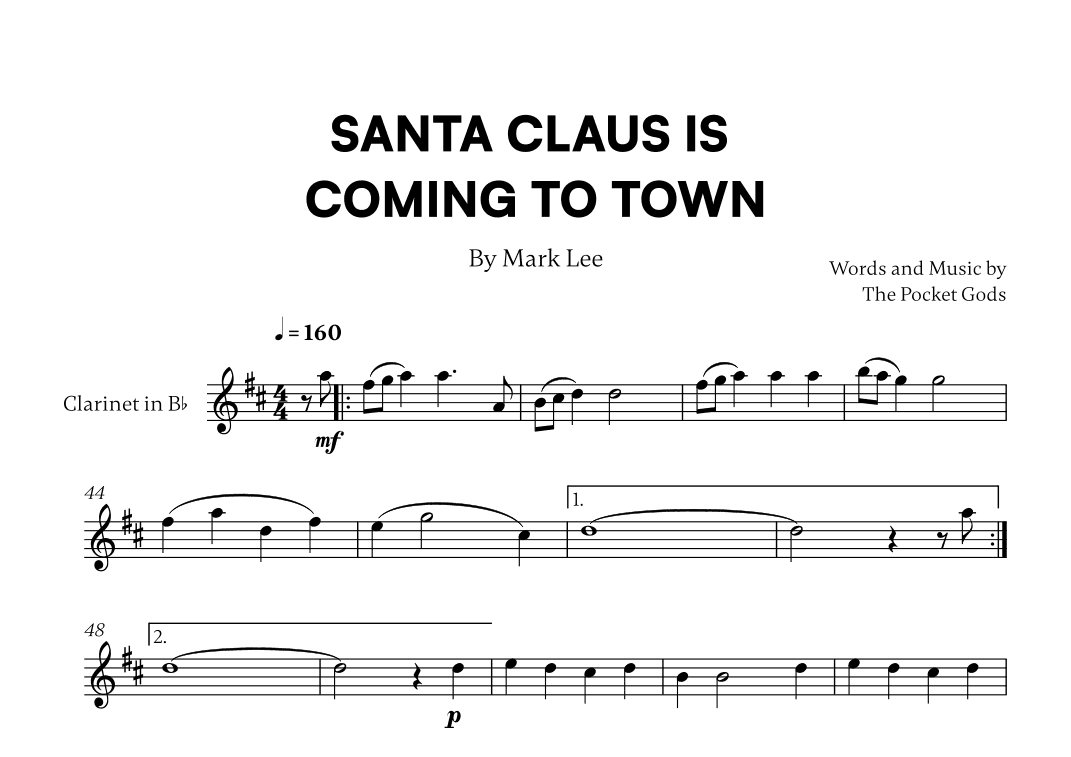Santa Claus Is Coming To Town (arr. Cadenza Editions)