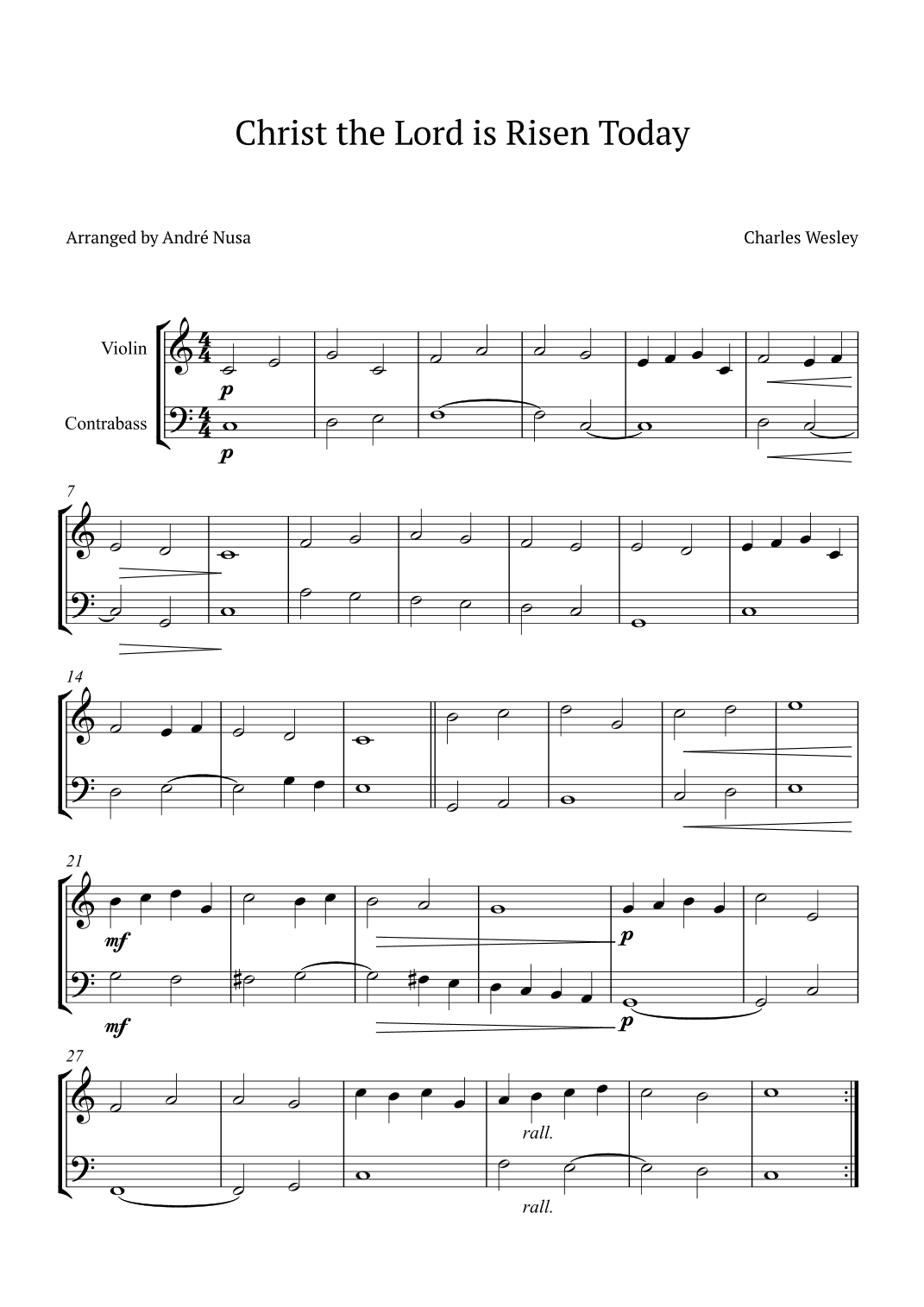 Christ the Lord is Risen Today (arr. André Nusa)