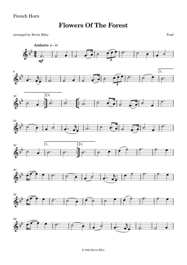 Flowers of the Forest (arr. Kevin Riley)