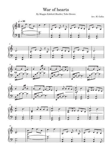 War Of Hearts (arr. Magdalena Galka)