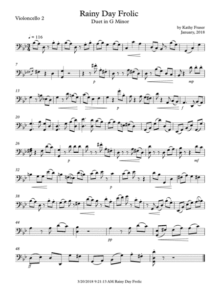 Rainy Day Frolic (A Cello Duet)