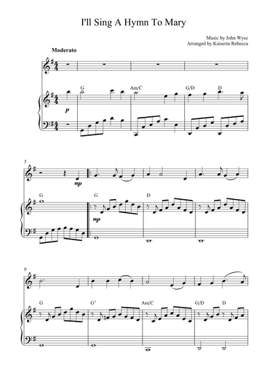 I'll Sing A Hymn To Mary (arr. Kaiserin Rebecca)