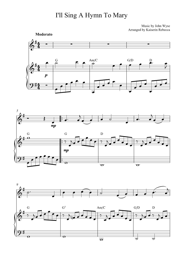 I'll Sing A Hymn To Mary (arr. Kaiserin Rebecca)