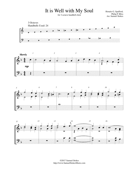 It is Well with My Soul - for 3-octave handbell choir (arr. Samuel Stokes)