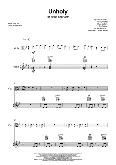 Unholy (arr. Samuel Sequeira)