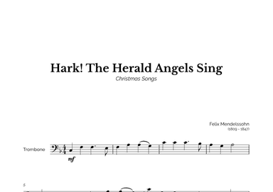 Hark! The Herald Angels Sing for Easy Trombone Solo (arr. Marcos Soares)