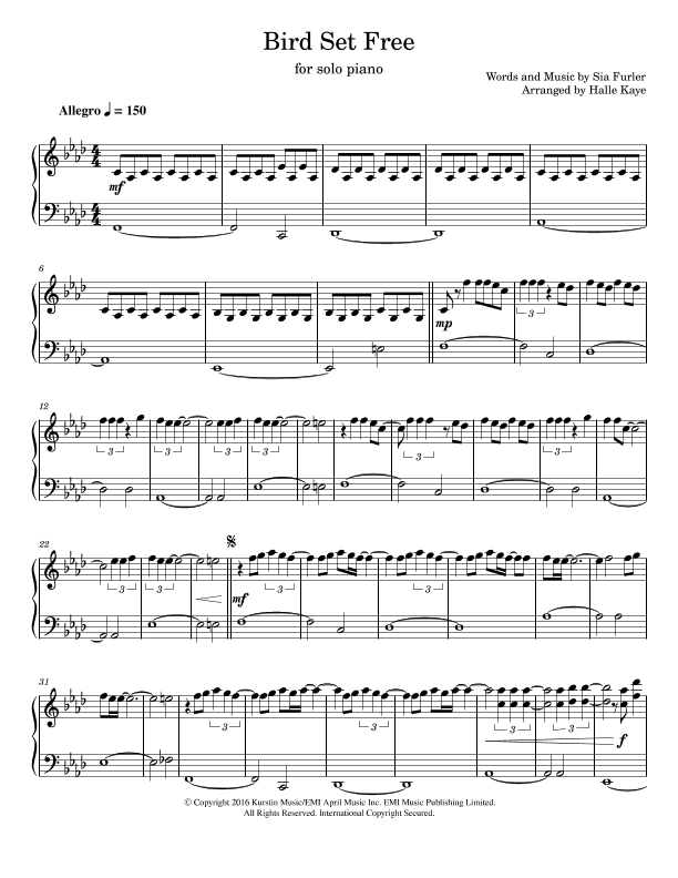Bird Set Free (arr. Halle Kaye)