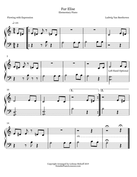 Fur Elise (arr. Lohnay Bishoff)
