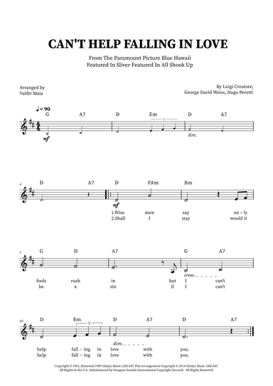 Can't Help Falling In Love (arr. Valdir Maia)