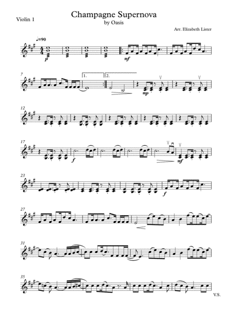Champagne Supernova (arr. Elizabeth Lister)