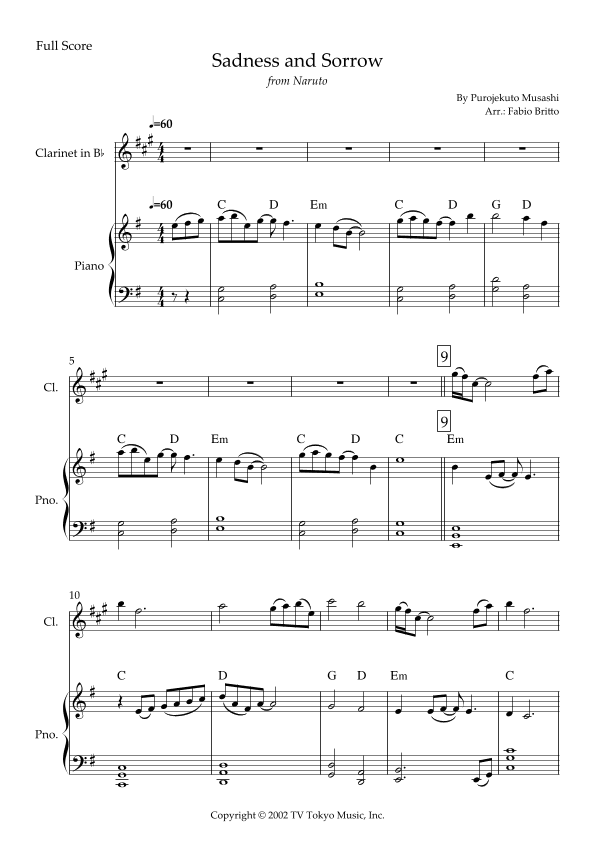 Sadness And Sorrow (arr. Fabio Britto)