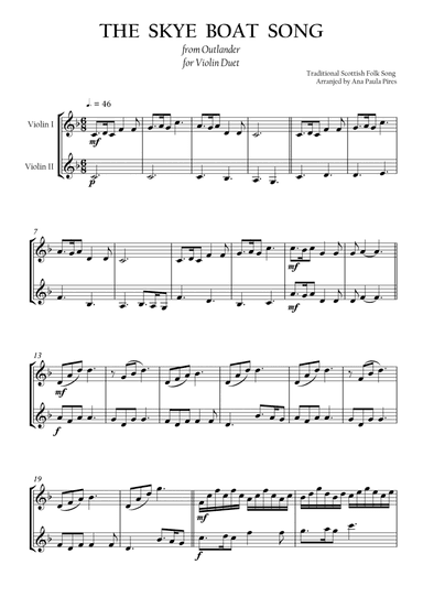 The Skye Boat Song from Outlander (arr. Ana Paula Pires)