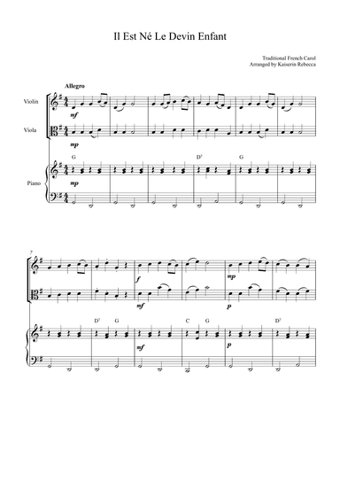Il Est Né Le Devin Enfant (arr. Kaiserin Rebecca)