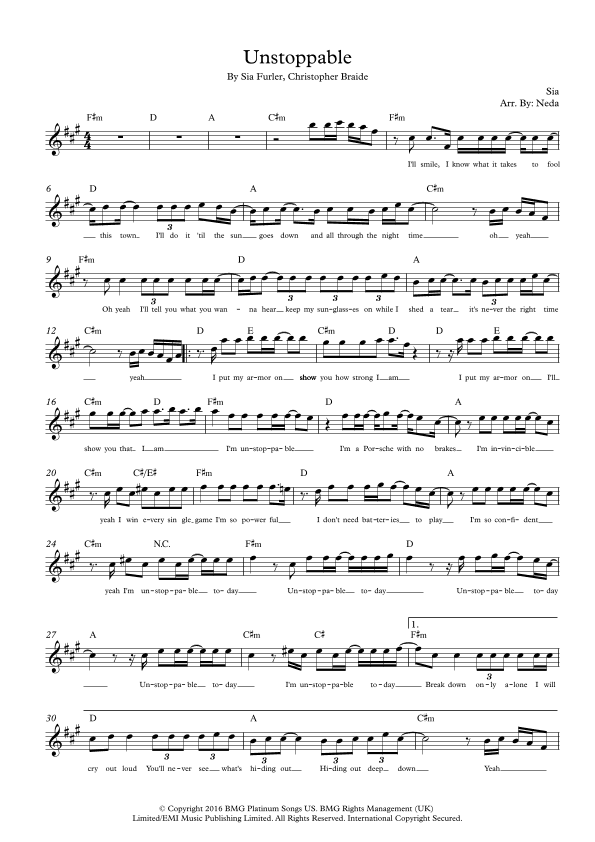 Unstoppable (arr. Arr. Neda)