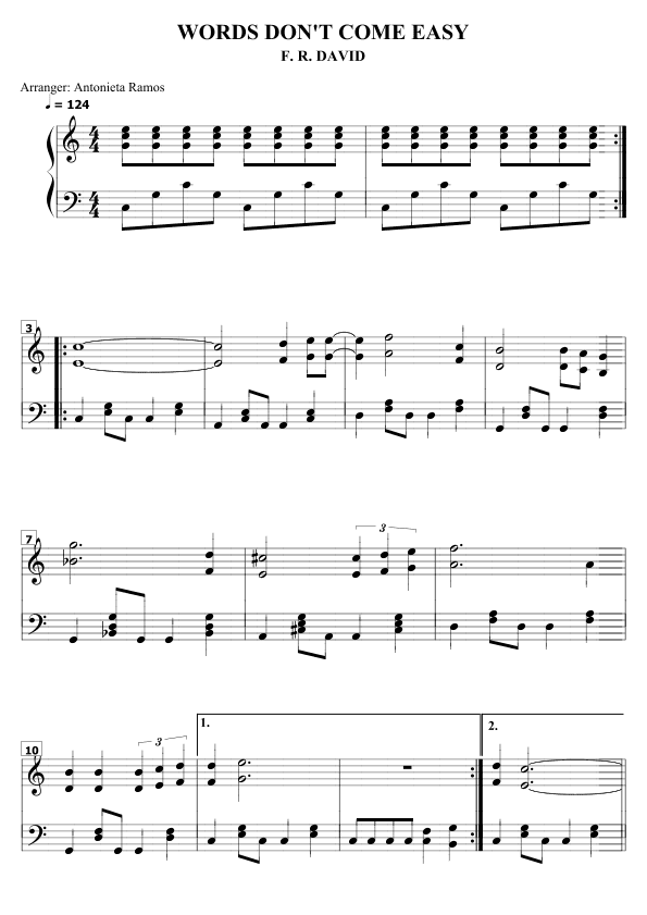 Words Don't Come Easy (arr. Antonieta Ramos Valverde)