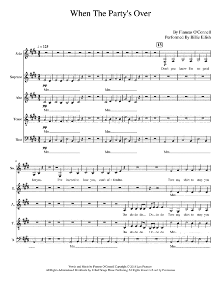 When The Party's Over (arr. Cassidy Allison)