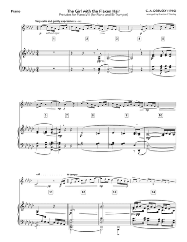 La Fille aux Cheveux de Lin (The Girl with the Flaxen Hair) (arr. Brandon C Stanley)