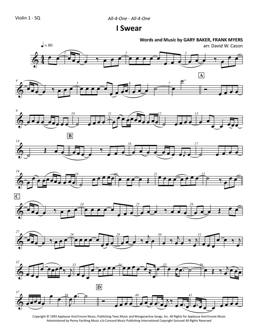 I Swear (arr. David W. Cason)