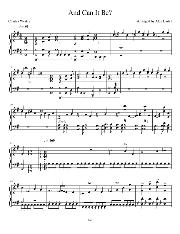 And Can It Be? (arr. Alex Hartel)