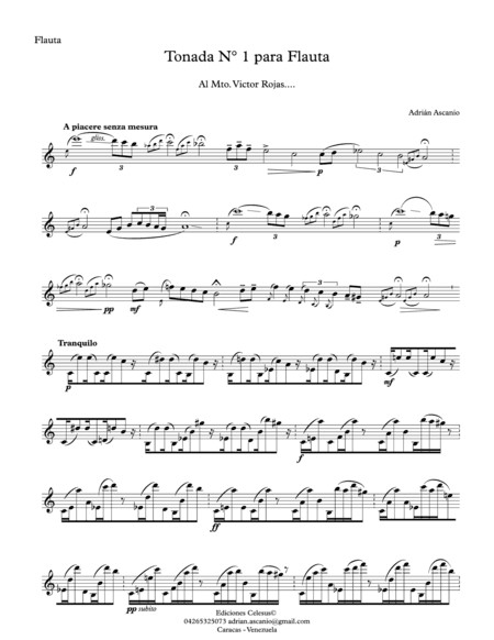 Tonada No. 1 para Flauta