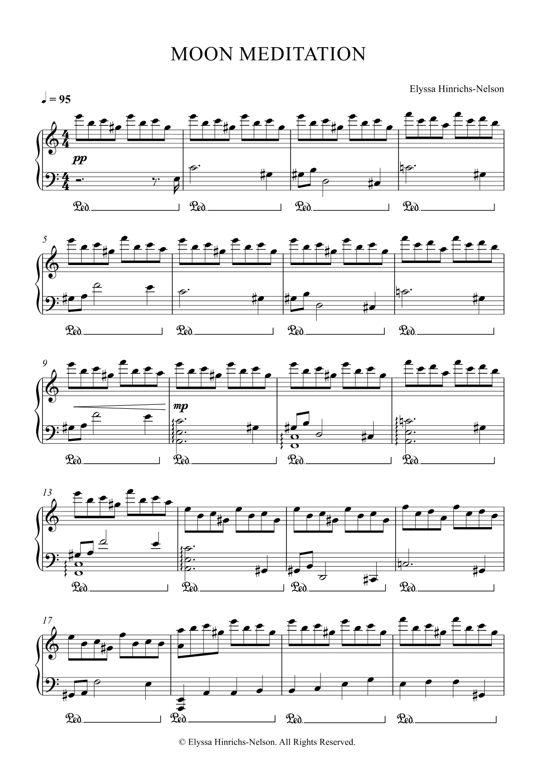 MOON MEDITATION Piano Solo by Elyssa Hinrichs-Nelson