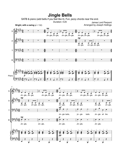 Jingle Bells (SATB & Piano) (arr. Joseph Hollings)