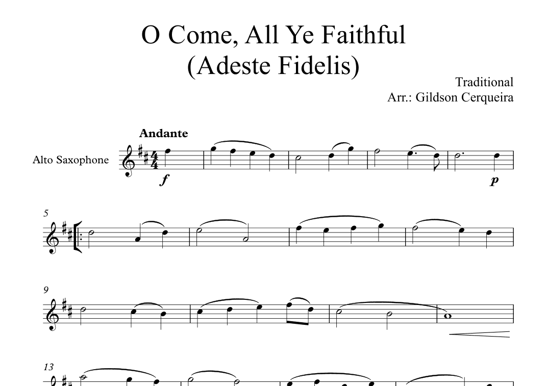 O Come, All Ye Faithful (Adeste Fidelis) (arr. Gildson Cerqueira)
