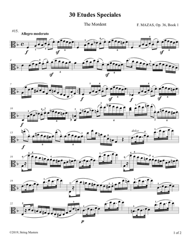 Mazas, Etudes for Viola Op 36, Book 1, No.15 (arr. String Masters)