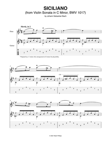 Siciliano (from Violin Sonata in C Minor, BWV 1017) (arr. Mark Phillips)