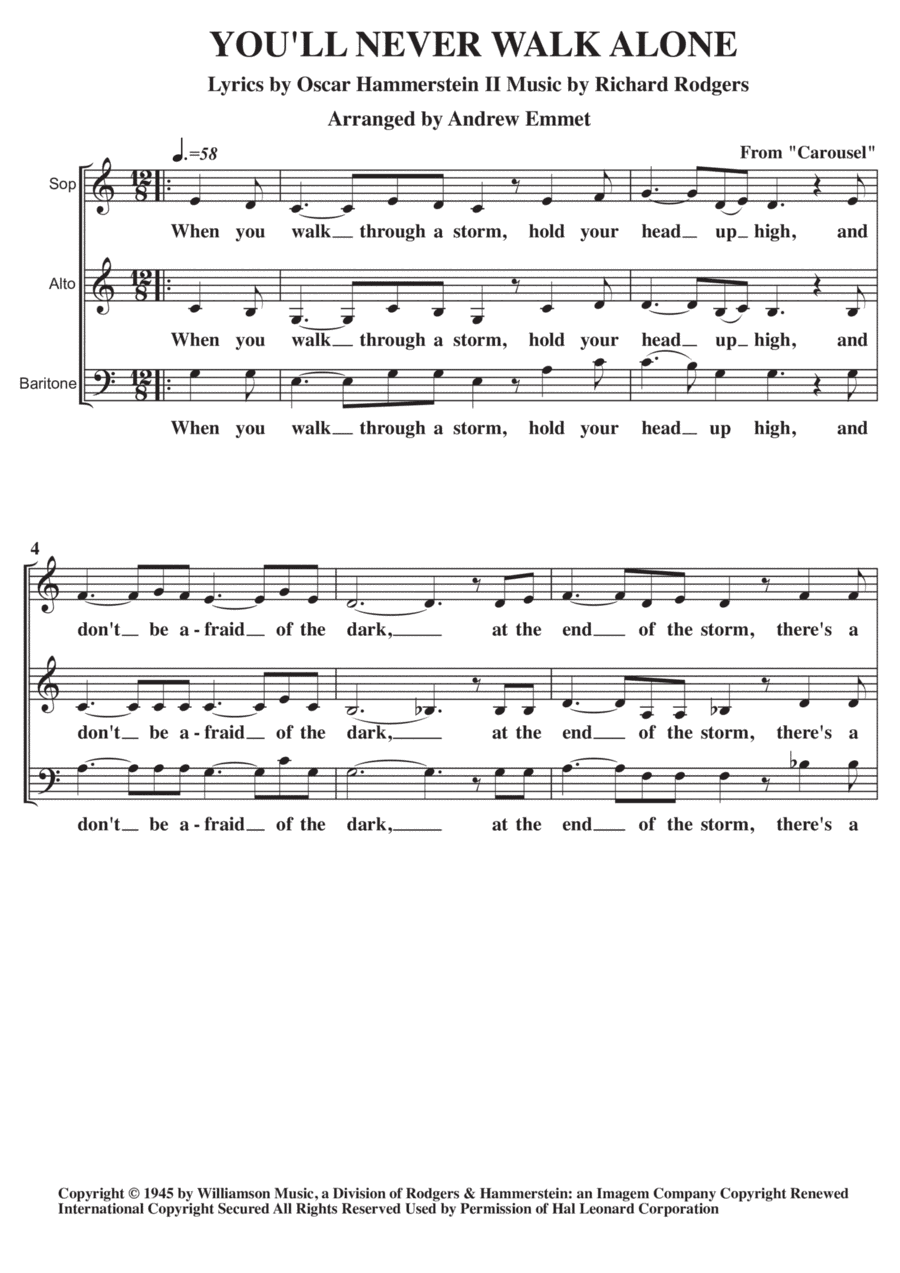 You'll Never Walk Alone (arr. Andrew Emmet)