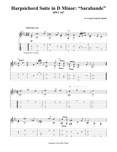 Harpsichord Suite in D Minor: “Sarabande” (arr. Mark Phillips)