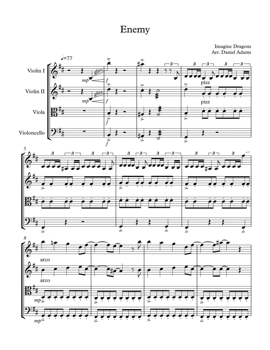 Enemy (arr. Daniel Adams)