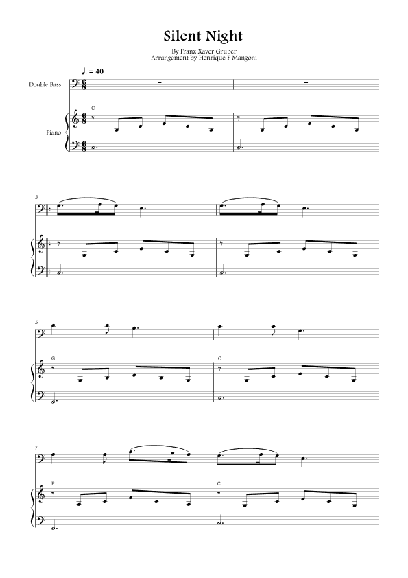Silent Night (Stille Nacht) (arr. Henrique F Mangoni)