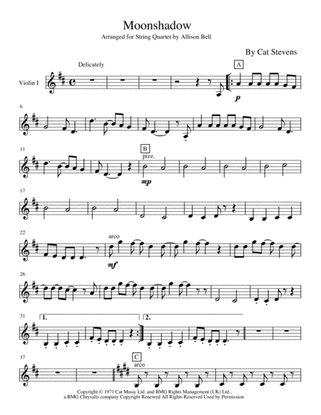 Moonshadow (arr. Allison Bell / Four Wire Music)