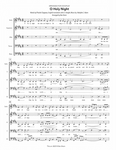 O Holy Night (As Performed by VoicePlay) (arr. Ben Bram)