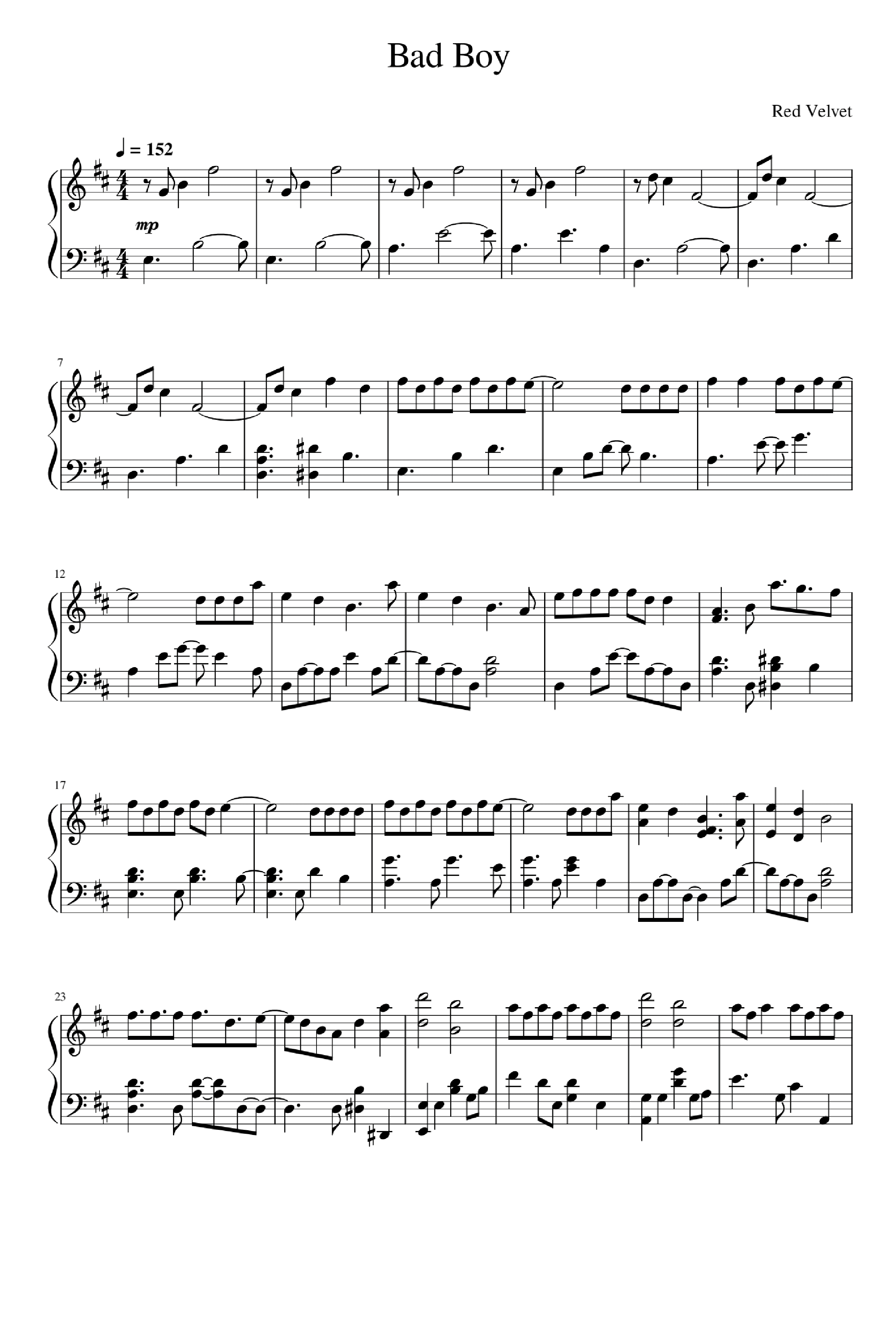 Bad Boy (arr. Red Velvet)