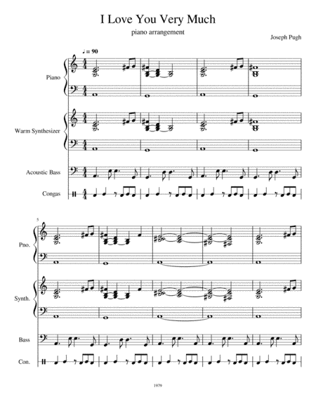 I Love You Very Much/Piano Score
