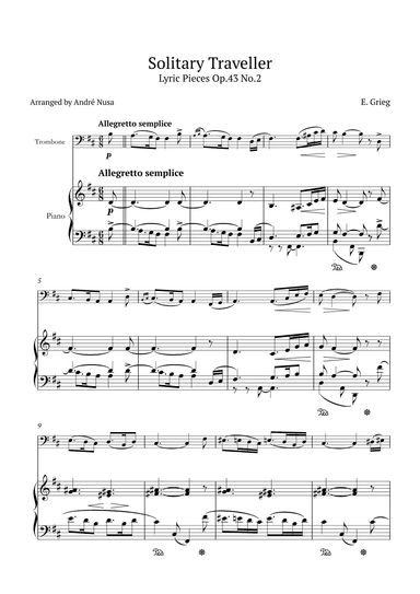 Lyric Pieces Op.43 No.2 (arr. André Nusa)