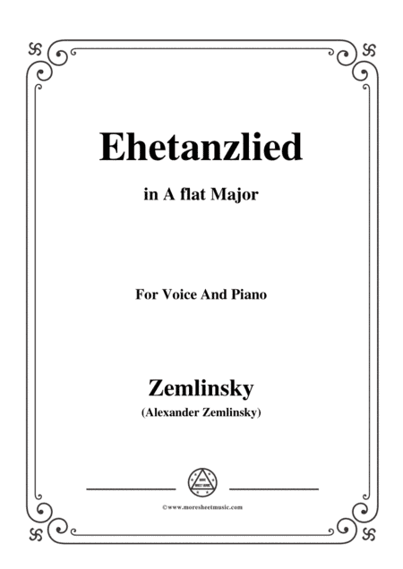 Zemlinsky-Ehetanzlied in A flat Major (arr. MSM)