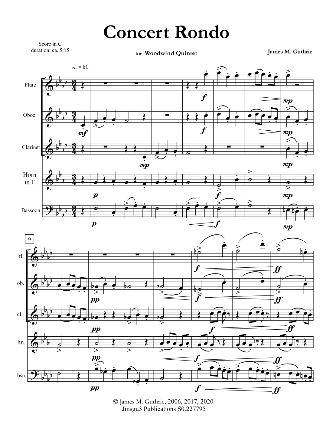 Guthrie: Concert Rondo for Woodwind Quintet