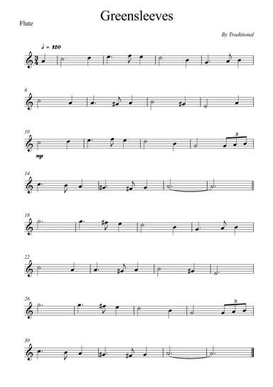 Greensleeves - Flute (arr. Wesley S. SIlva)