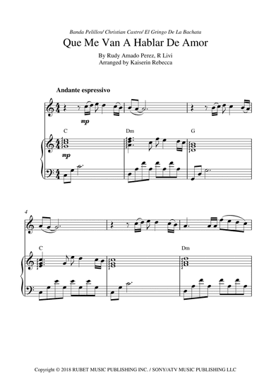 Que Me Van A Hablar De Amor (arr. Kaiserin Rebecca)