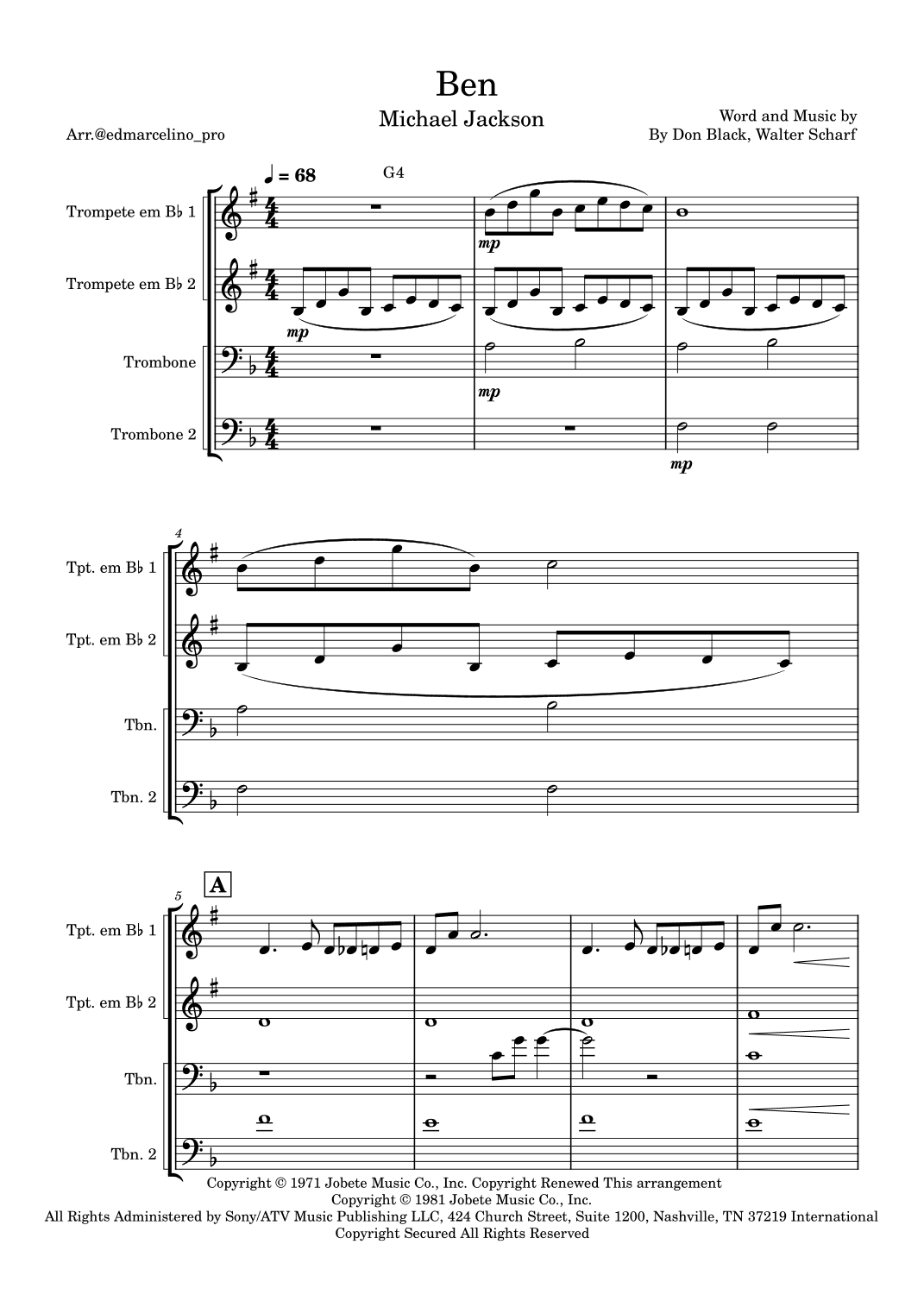 Ben (arr. SMLStar)